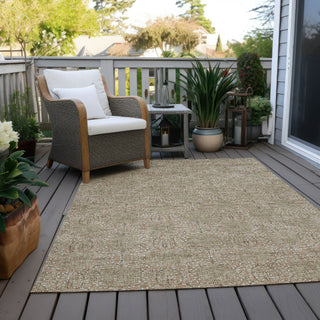 Piper Looms Chantille Damask ACN1856 Copper Machine Washable Area Rug Outdoor Lifestyle Image Feature
