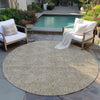 Piper Looms Chantille Damask ACN1856 Copper Machine Washable Area Rug Round Outdoor Lifestyle Image Feature