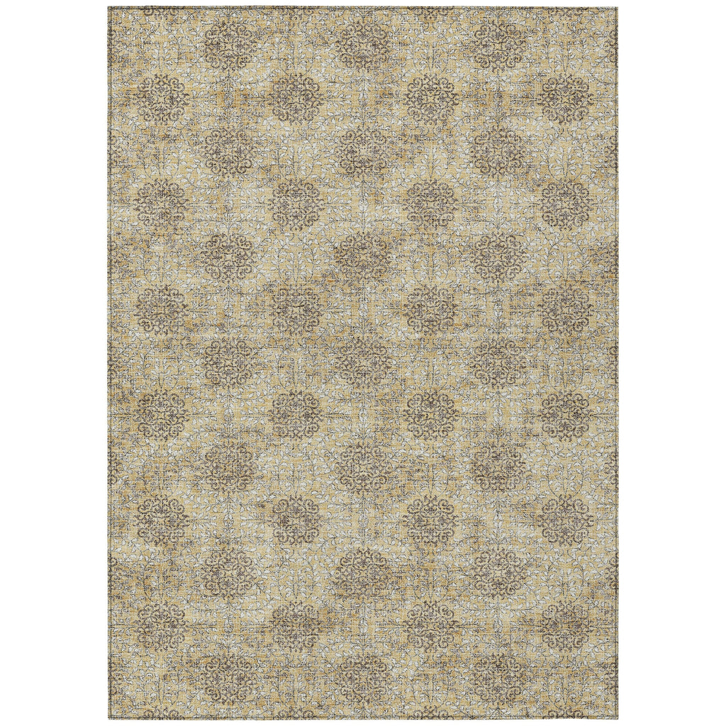 Piper Looms Chantille Damask ACN1856 Gold Machine Washable Area Rug main image