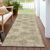 Piper Looms Chantille Damask ACN1856 Gold Machine Washable Area Rug Runner Outdoor Lifestyle Image Feature