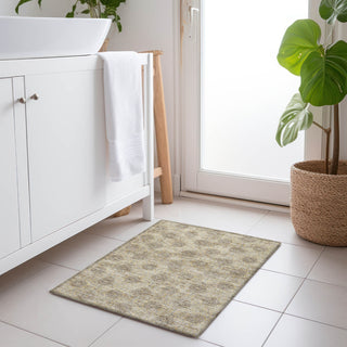 Piper Looms Chantille Damask ACN1856 Gold Machine Washable Area Rug Scatter Lifestyle Image Feature