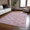 Piper Looms Chantille Damask ACN1856 Pink Machine Washable Area Rug Lifestyle Image Feature