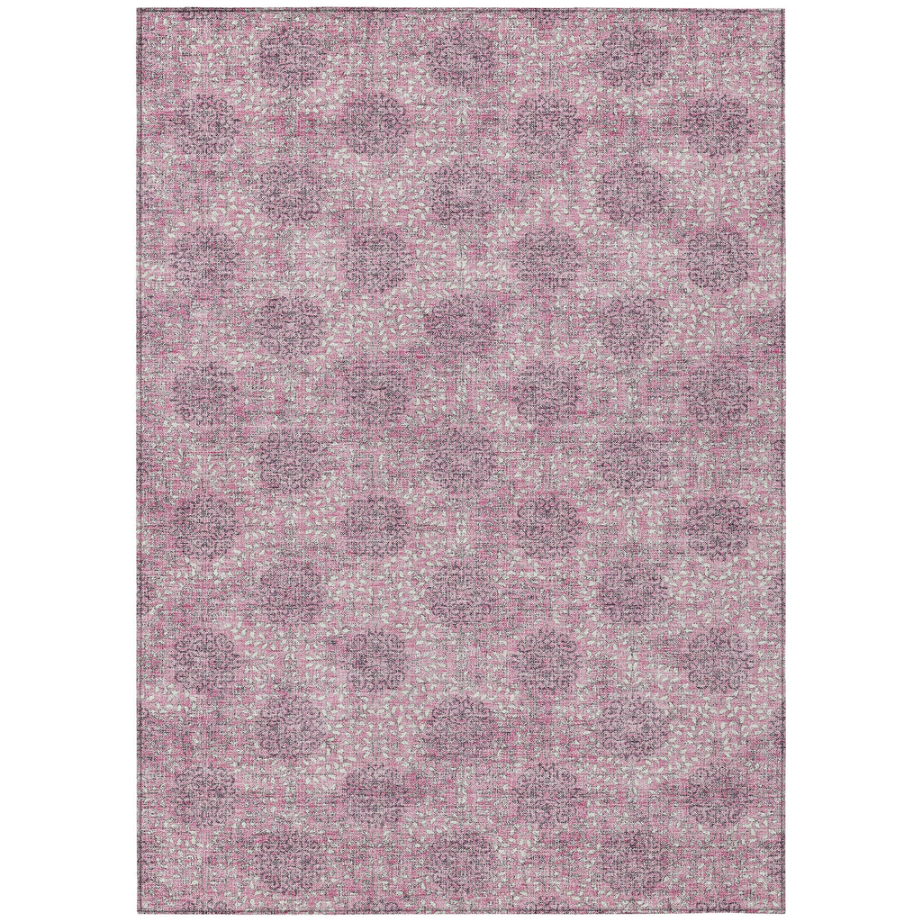 Piper Looms Chantille Damask ACN1856 Pink Machine Washable Area Rug main image