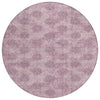Piper Looms Chantille Damask ACN1856 Pink Machine Washable Area Rug Round Main Image