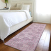 Piper Looms Chantille Damask ACN1856 Pink Machine Washable Area Rug Runner Lifestyle Image Feature