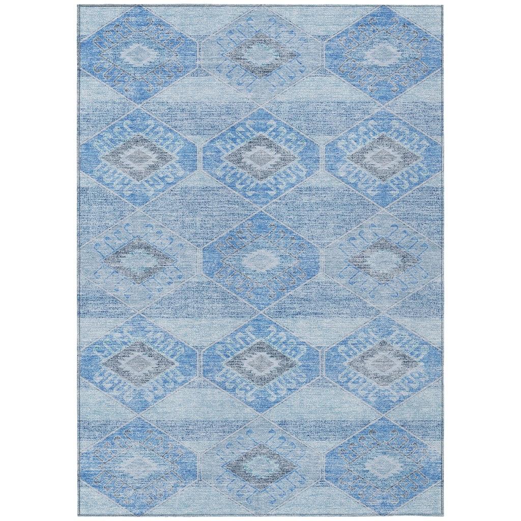 Piper Looms Chantille Aztec ACN1857 Blue Machine Washable Area Rug main image