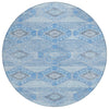 Piper Looms Chantille Aztec ACN1857 Blue Machine Washable Area Rug Round Main Image