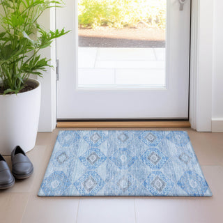 Piper Looms Chantille Aztec ACN1857 Blue Machine Washable Area Rug Scatter Lifestyle Image Feature