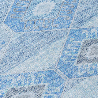 Piper Looms Chantille Aztec ACN1857 Blue Machine Washable Area Rug Swatch Image