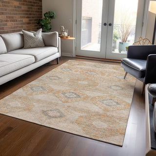 Piper Looms Chantille Aztec ACN1857 Copper Machine Washable Area Rug Lifestyle Image Feature