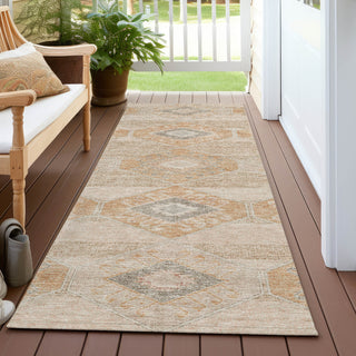 Piper Looms Chantille Aztec ACN1857 Copper Machine Washable Area Rug Runner Outdoor Lifestyle Image Feature