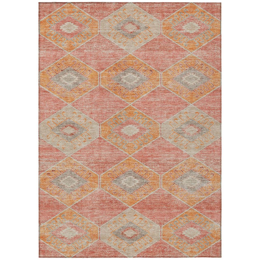 Piper Looms Chantille Aztec ACN1857 Coral Machine Washable Area Rug main image