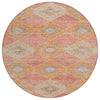 Piper Looms Chantille Aztec ACN1857 Coral Machine Washable Area Rug Round Main Image