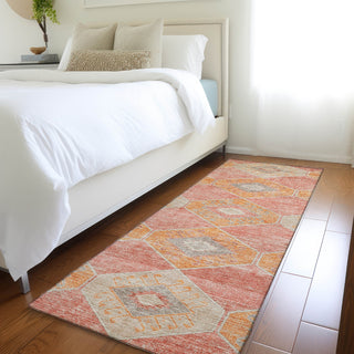 Piper Looms Chantille Aztec ACN1857 Coral Machine Washable Area Rug Runner Lifestyle Image Feature
