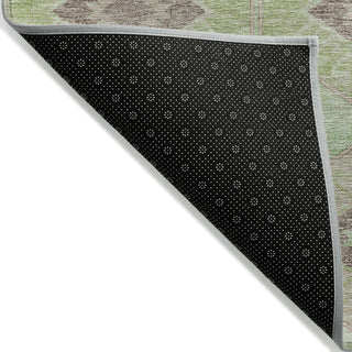 Piper Looms Chantille Aztec ACN1857 Green Machine Washable Area Rug Backing Image