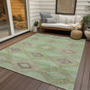 Piper Looms Chantille Aztec ACN1857 Green Machine Washable Area Rug Outdoor Lifestyle Image Feature