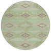 Piper Looms Chantille Aztec ACN1857 Green Machine Washable Area Rug Round Main Image