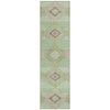 Piper Looms Chantille Aztec ACN1857 Green Machine Washable Area Rug Runner Main Image