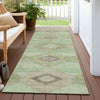 Piper Looms Chantille Aztec ACN1857 Green Machine Washable Area Rug Runner Outdoor Lifestyle Image Feature