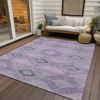Piper Looms Chantille Aztec ACN1857 Lavender Machine Washable Area Rug Outdoor Lifestyle Image Feature