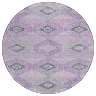 Piper Looms Chantille Aztec ACN1857 Lavender Machine Washable Area Rug Round Main Image