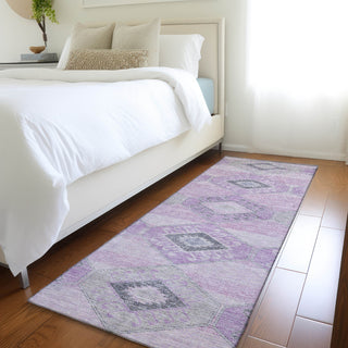 Piper Looms Chantille Aztec ACN1857 Lavender Machine Washable Area Rug Runner Lifestyle Image Feature