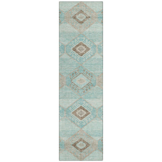 Piper Looms Chantille Aztec ACN1857 Teal Machine Washable Area Rug Runner Main Image