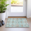 Piper Looms Chantille Aztec ACN1857 Teal Machine Washable Area Rug Scatter Lifestyle Image Feature