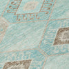 Piper Looms Chantille Aztec ACN1857 Teal Machine Washable Area Rug Swatch Image