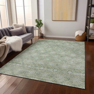 Piper Looms Chantille Lattice ACN1858 Aloe Machine Washable Area Rug Lifestyle Image Feature