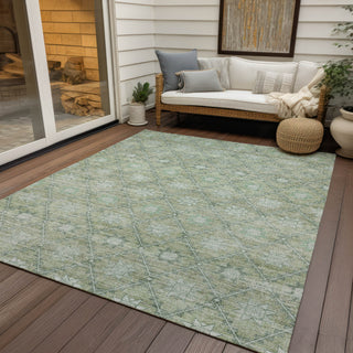 Piper Looms Chantille Lattice ACN1858 Aloe Machine Washable Area Rug Outdoor Lifestyle Image Feature