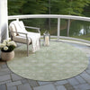 Piper Looms Chantille Lattice ACN1858 Aloe Machine Washable Area Rug Round Outdoor Lifestyle Image Feature