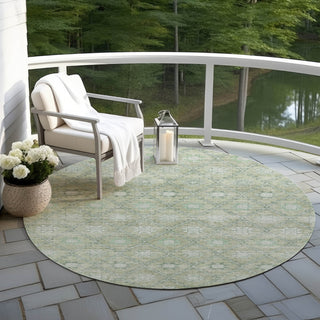 Piper Looms Chantille Lattice ACN1858 Aloe Machine Washable Area Rug Round Outdoor Lifestyle Image Feature