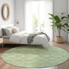 Piper Looms Chantille Lattice ACN1858 Green Machine Washable Area Rug Round Lifestyle Image Feature