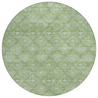 Piper Looms Chantille Lattice ACN1858 Green Machine Washable Area Rug Round Main Image