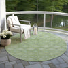 Piper Looms Chantille Lattice ACN1858 Green Machine Washable Area Rug Round Outdoor Lifestyle Image Feature