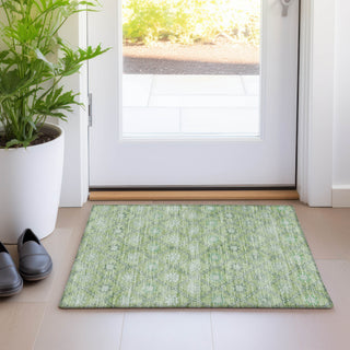 Piper Looms Chantille Lattice ACN1858 Green Machine Washable Area Rug Scatter Lifestyle Image Feature