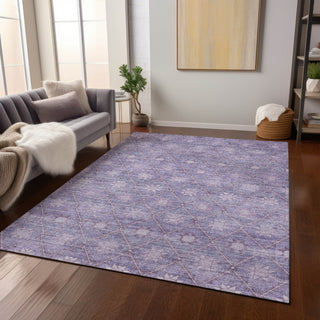 Piper Looms Chantille Lattice ACN1858 Purple Machine Washable Area Rug Lifestyle Image Feature