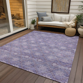 Piper Looms Chantille Lattice ACN1858 Purple Machine Washable Area Rug Outdoor Lifestyle Image Feature