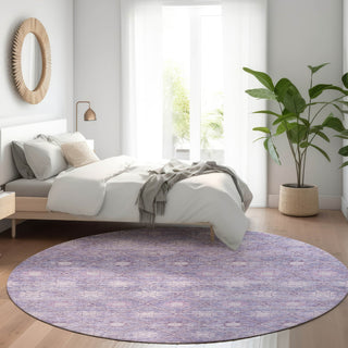 Piper Looms Chantille Lattice ACN1858 Purple Machine Washable Area Rug Round Lifestyle Image Feature