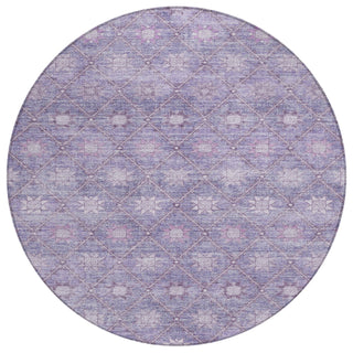 Piper Looms Chantille Lattice ACN1858 Purple Machine Washable Area Rug Round Main Image