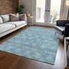 Piper Looms Chantille Lattice ACN1858 Teal Machine Washable Area Rug Lifestyle Image Feature
