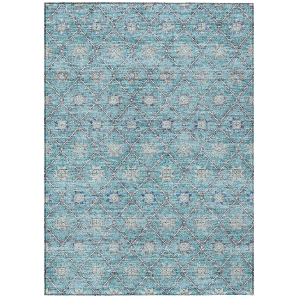 Piper Looms Chantille Lattice ACN1858 Teal Machine Washable Area Rug main image