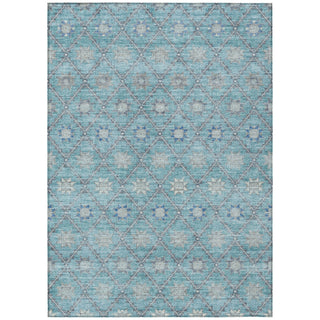 Piper Looms Chantille Lattice ACN1858 Teal Machine Washable Area Rug main image