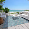 Piper Looms Chantille Lattice ACN1858 Teal Machine Washable Area Rug Outdoor Lifestyle Image Feature
