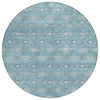 Piper Looms Chantille Lattice ACN1858 Teal Machine Washable Area Rug Round Main Image