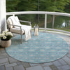 Piper Looms Chantille Lattice ACN1858 Teal Machine Washable Area Rug Round Outdoor Lifestyle Image Feature