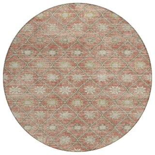Piper Looms Chantille Lattice ACN1858 Terracotta Machine Washable Area Rug Round Main Image