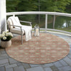 Piper Looms Chantille Lattice ACN1858 Terracotta Machine Washable Area Rug Round Outdoor Lifestyle Image Feature