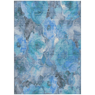 Piper Looms Chantille Floral ACN1859 Blue Machine Washable Area Rug main image